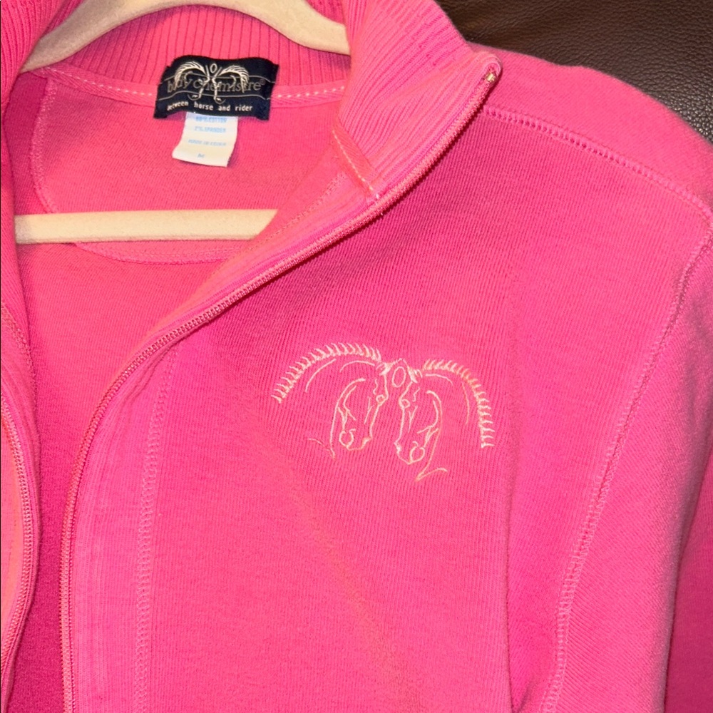 Body Chemistre- Size Med  Hot Pink Women's Sweat Jacket - Picture 2 of 8